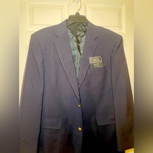 David Taylor Mens Sports Coat Blazer Large NWT Navy Classic Lined Utility Press